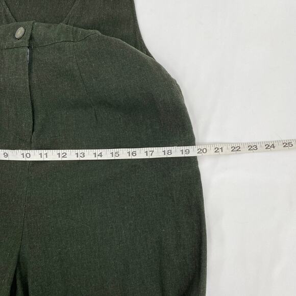 Who What Wear Linen Blend Belted Wide Leg Jumpsuit Romper Forest Green Medium - Picture 12 of 14